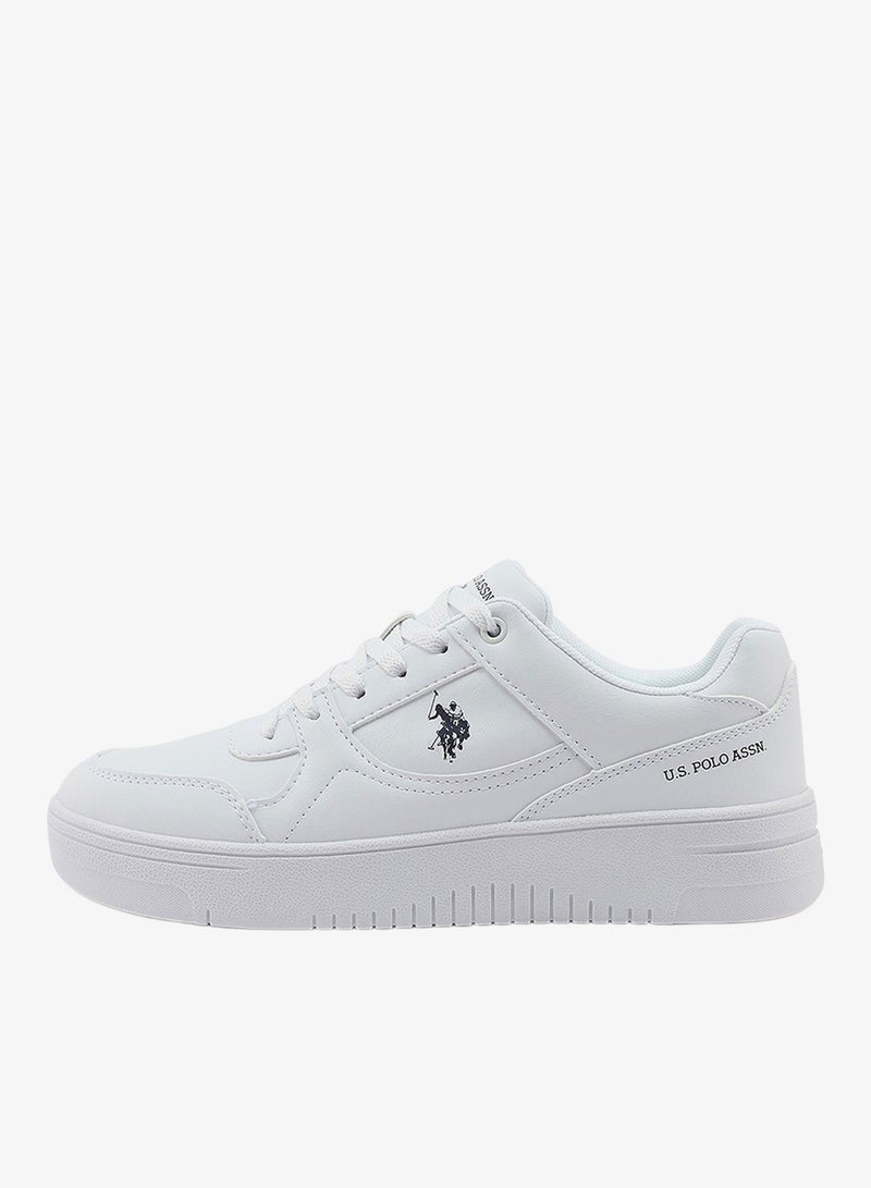 U.S. Polo Assn. أحذية رياضية نسائية بيضاء بالكامل - تصميم كلاسيكي بسيط، أحذية مريحة للاستخدام اليومي - Image 3