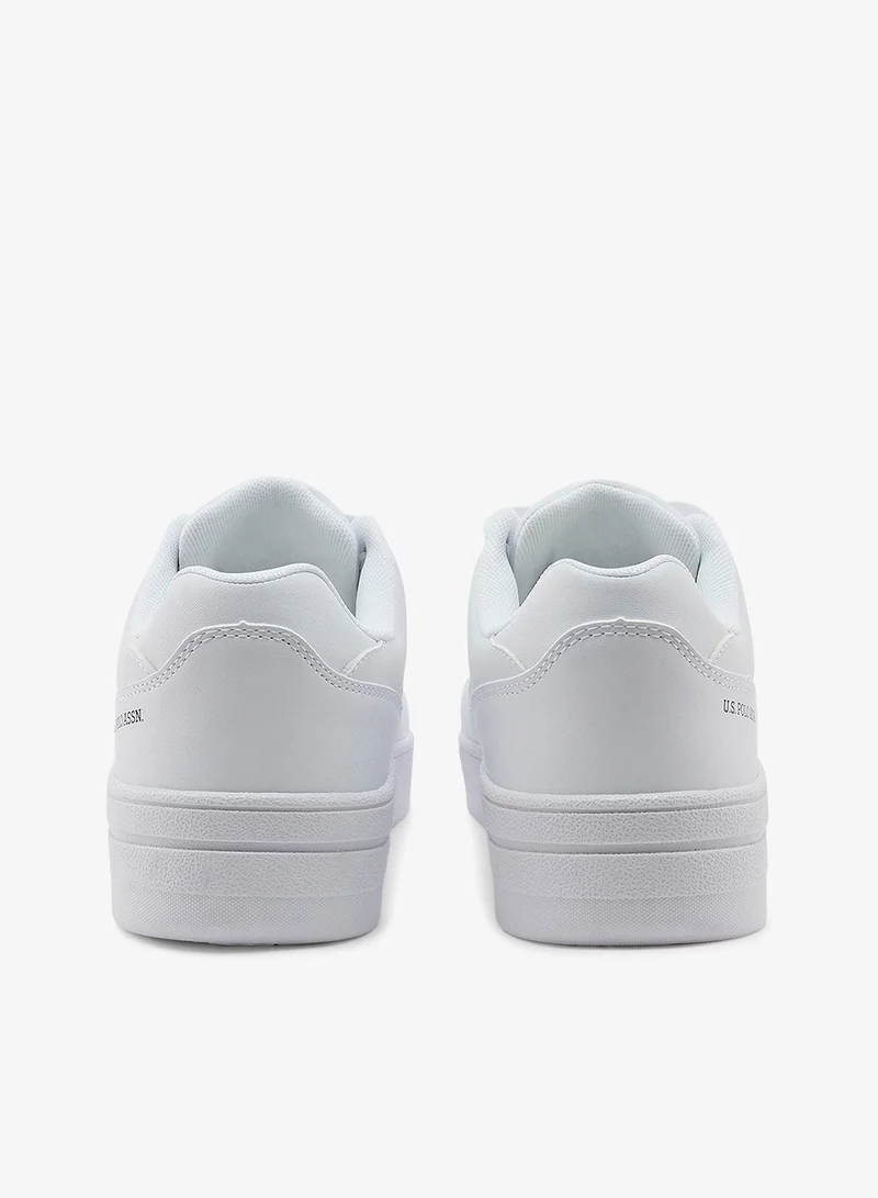 U.S. Polo Assn. white Women's All-White Low-Top Sneakers - Classic Minimalist Design, Comfortable Everyday Casual Shoes for Women | Best Price UAE