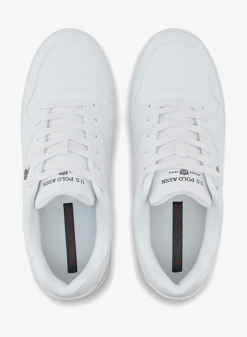 U.S. Polo Assn. white Women's All-White Low-Top Sneakers - Classic Minimalist Design, Comfortable Everyday Casual Shoes for Women | Best Price UAE
