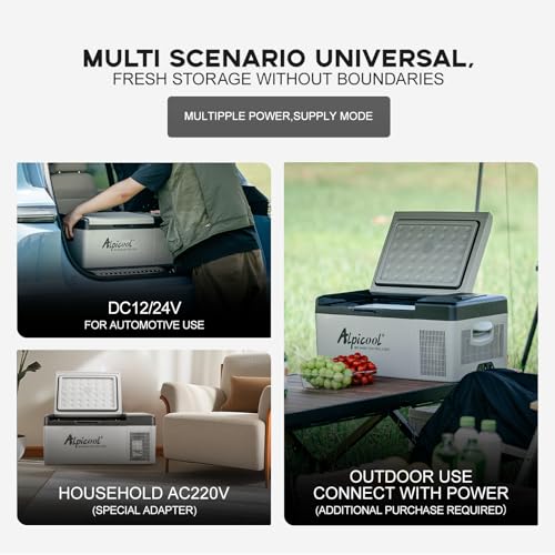 Alpicool C15 Portable Car Freezer,12 Volt Refrigerator, 16 Quart (15 Liter) Fast Cooling 12V Car Fridge -4℉~68℉, Car Cooler, 12/24V DC and 100-240V AC for Outdoor, Camping, RV, Truck, Boat - Image 5