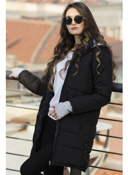 1Tarz Winter Hooded Medium Size Women's Puffer Jacket  - Image 2