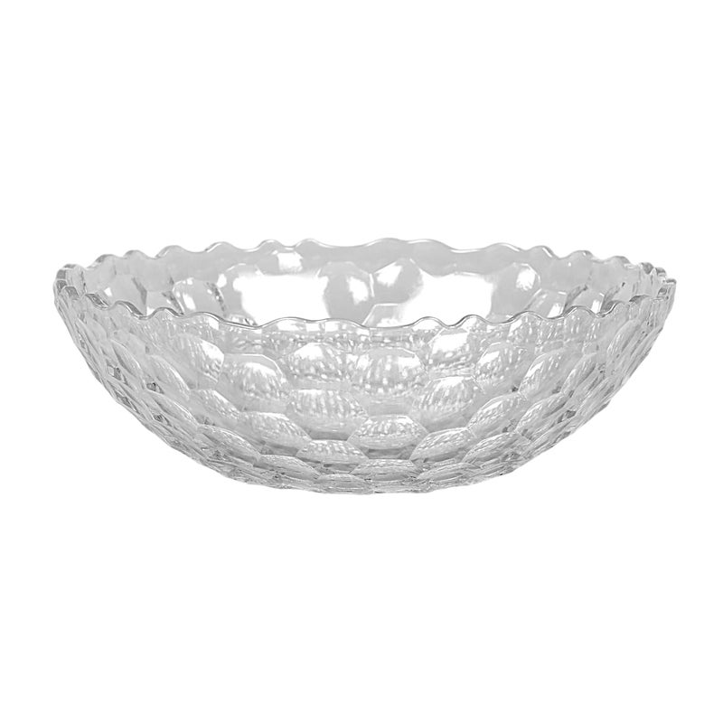 PLASTACAST PLASTACAST Multipurpose Serving Platter Transparent Polyresin Serving Bowl Decorative Bowls Useful for Diwali Home Decoration Living Room Fruits Snacks Sweets Chocolates Dia 22 x HT 7cm  - Image 1