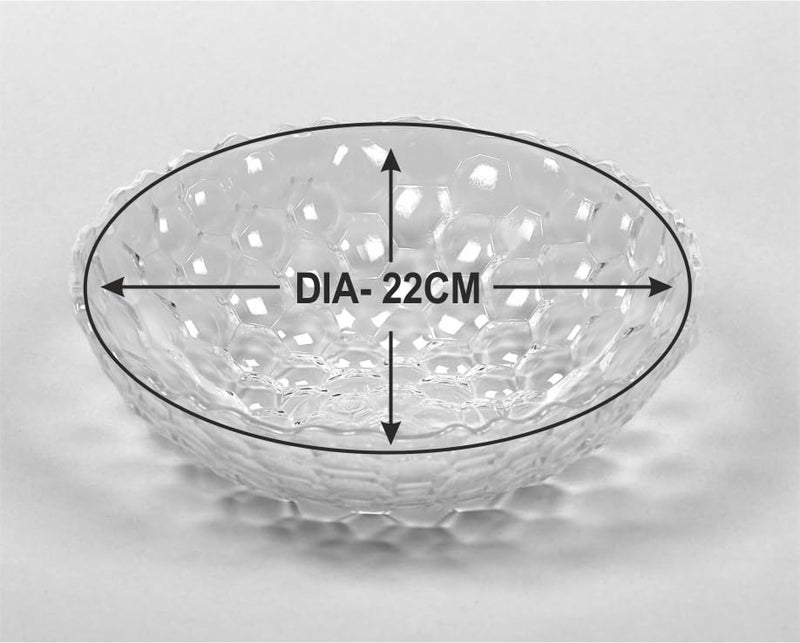PLASTACAST PLASTACAST Multipurpose Serving Platter Transparent Polyresin Serving Bowl Decorative Bowls Useful for Diwali Home Decoration Living Room Fruits Snacks Sweets Chocolates Dia 22 x HT 7cm  - Image 5