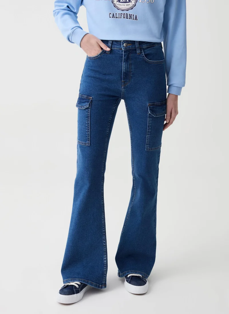 او في اس Flare-Fit Cargo Jeans