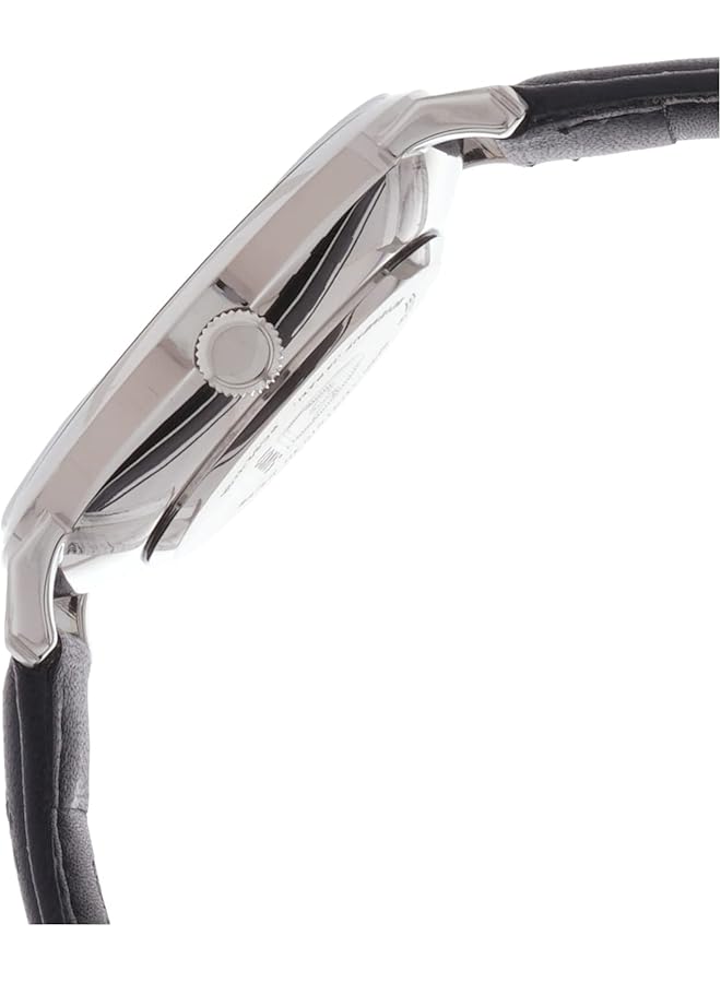 لوراس ساعة Rh927Jx9 كلاسيكية للرجال كوارتز مقاومة للماء حتى عمق 50 مترًا باللونين الفضي والأسود - Image 3