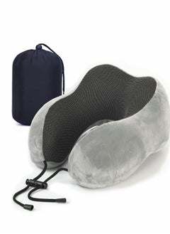 Travel Pillow, Pure Memory Foam Neck Pillow, Comfortable & Breathable Cover, Machine Washable, Airplane Travel, Train, Car & Home Use