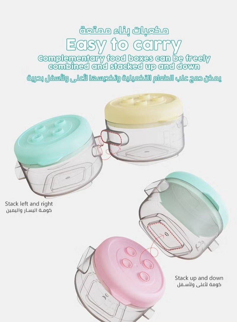 6 PCS Baby Food Containers, Reusable Infant Food Storage Jars, Small Snack Container with Lids for Infant & Babies, Microwave Dishwasher Friendly
