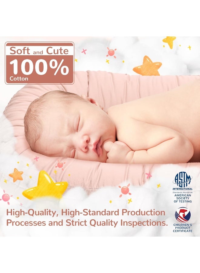 EAQ Baby Lounger, Snuggle Me Lounger, Portable Baby Nest Breathable & Soft, Organic Cotton Baby Lounger Pillow, Safe Baby Bassinet for Co-Sleeping, Nursery, Travel, Playtime - Image 3