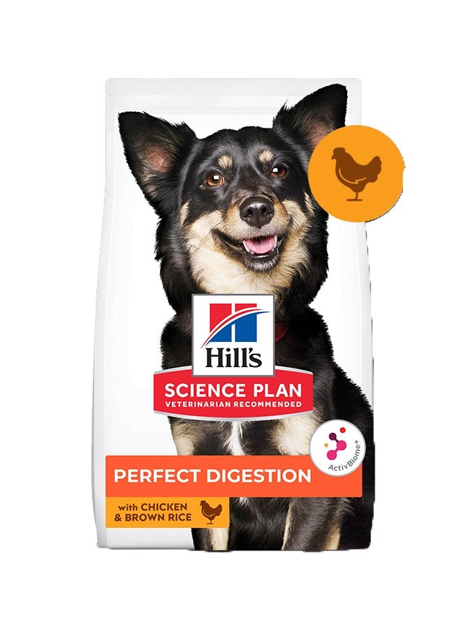 Hills Perfect Digestion Small & Mini Adult 1+ Dog Food With Chicken & Brown Rice - 1.5kg 