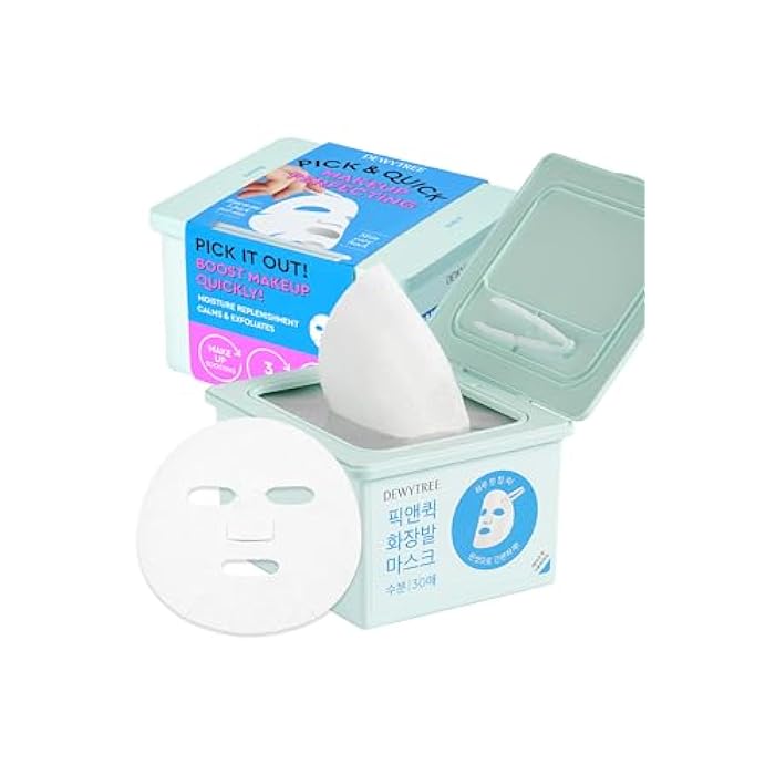 DEWYTREE Pick and Quick Refreshing Aqua Mask 30 Sheets | Moisturizing Sheet Masks for Face w/Hyaluronic Acid | Gentle Korean Sheet Mask Skin Care w/Amino Acids | Hydrating Face Mask Sheets - Image 1
