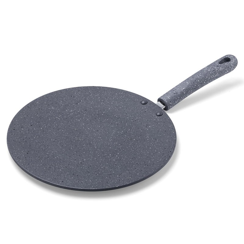KITILITY Non-Stick Aluminium Layer Granite Coated Concave Roti Tawa |,4mm Thickness, Grey Super Granite Coating | 1 Year Warranty | Soft-Touch Handle (26CM) - Image 1