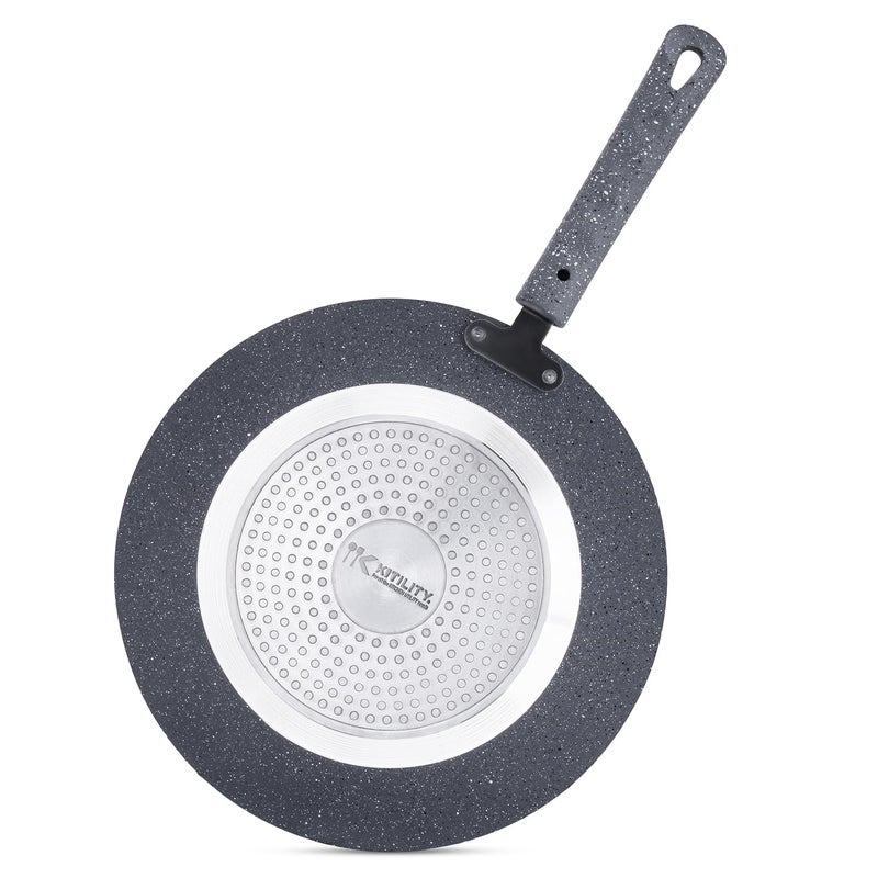 KITILITY Non-Stick Aluminium Layer Granite Coated Concave Roti Tawa |,4mm Thickness, Grey Super Granite Coating | 1 Year Warranty | Soft-Touch Handle (26CM) - Image 5
