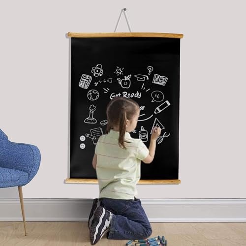 Eduway 2x3 Ft. (24x36 Inch) Wall Hanging Wooden Roll-Up Black Board/Chalkboard | for Home, Office, School, Kids | with 1 Premium Wooden Duster (Set of 1-61x91 Cms) - Image 5