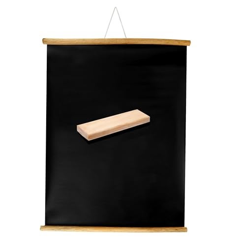 Eduway 2x3 Ft. (24x36 Inch) Wall Hanging Wooden Roll-Up Black Board/Chalkboard | for Home, Office, School, Kids | with 1 Premium Wooden Duster (Set of 1-61x91 Cms) - Image 1