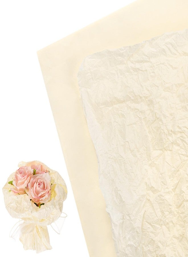 M METERXITY 18-Sheet Flower Wrapping Paper, Waterproof Floral Wrapping Tissue Paper for Bouquets/Gift Packaging [Cream White] - Image 1