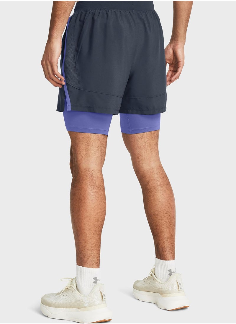 UNDER ARMOUR - Launch 5'' 2-In-1 Shorts - Image 1