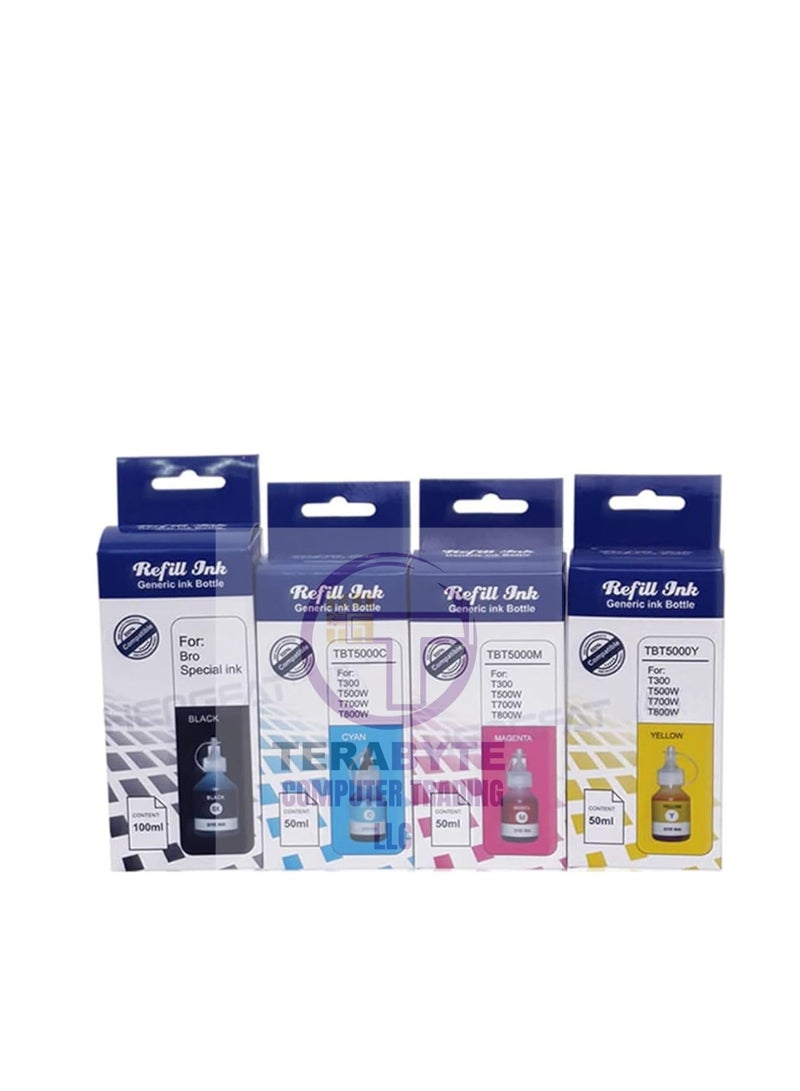 Terabyte BT6000 BT5000 Ink for Brother Ink Tank 4-Color (Black Cyan Magenta Yellow) Printers Refill for DCP - T300 T500W T700W T310 T510W T710W MFC - T800W T810W T910W T4500DW - Image 3