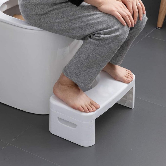 7 INCH FOLDING TOILET STOOLWHITE FOLDABLE BATHROOM POTTY STEP STOOL FOR ALL AGES SITTING POSTURE FOOT STOOL