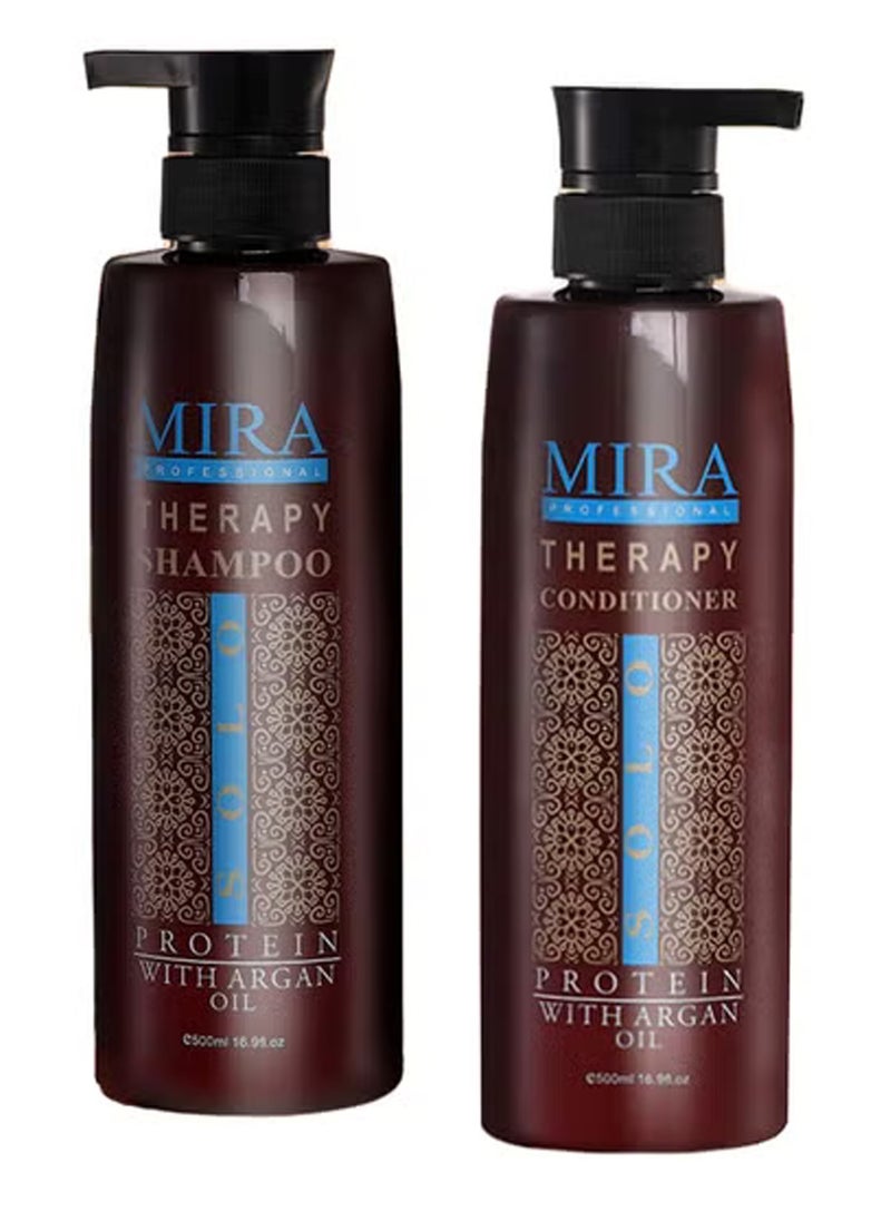 Mira Therapy Shampoo and Conditioner for Keratin and Protein Treated Hair Set of 2 x 500ml