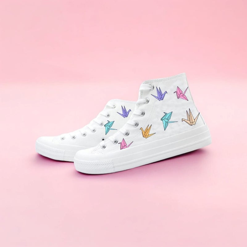 Amazoon Desing Amazon Design Colorful Origami Printed Sneaker Kids Sports Shoes  - Image 2