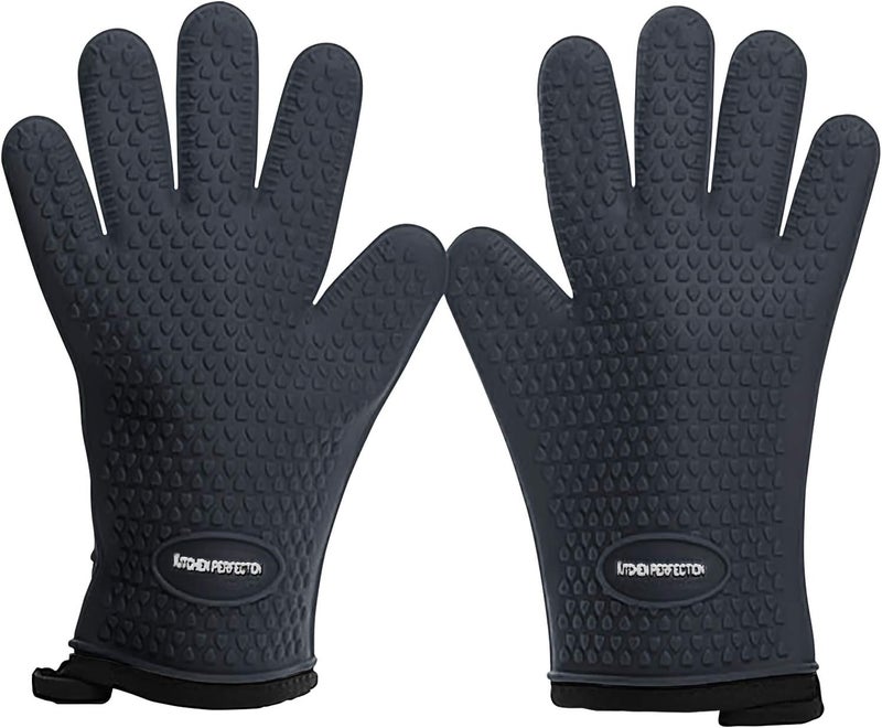 Kitchen perfection XL Silicone Smoker Oven Gloves-Extreme Heat Resistant BBQ Gloves-Handle Hot Food Right on Your Grill Fryer&Pit|Waterproof Grilling Cooking Baking Mitts|Superior Value Set+3 Bonuses - Image 1