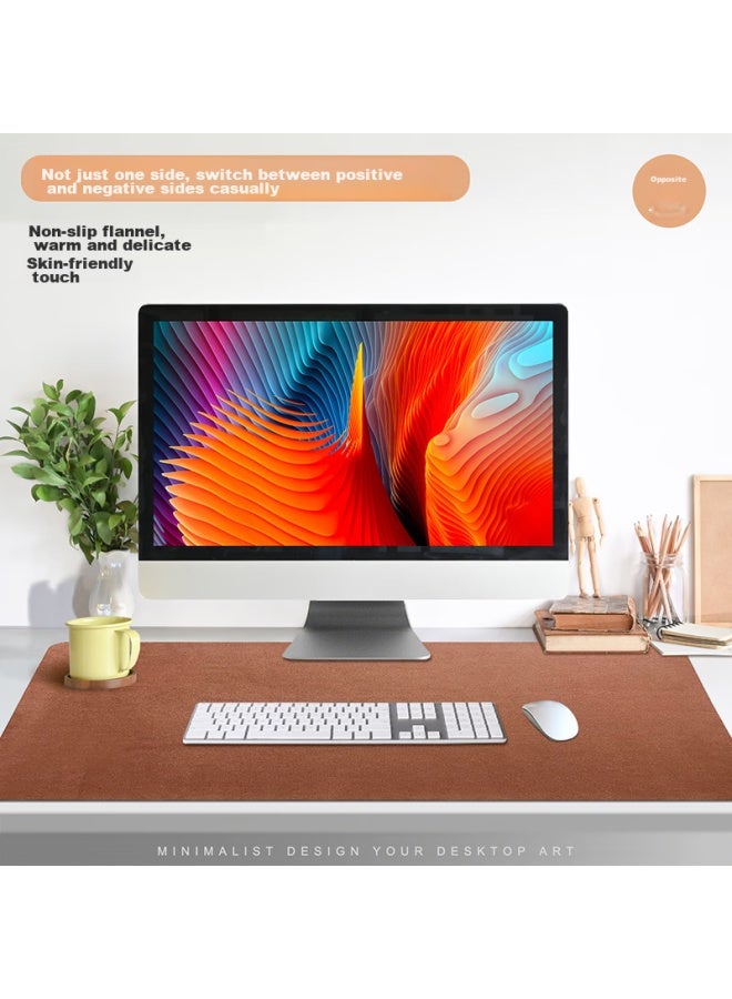 Exco 1.2-meter Extra Large Waterproof Mouse Pad, Computer Office Keyboard Desk Mat, Pu Leather Non-slip Flocked Surface Study Writing Desk Mat, Tea Color 9210 - Image 3