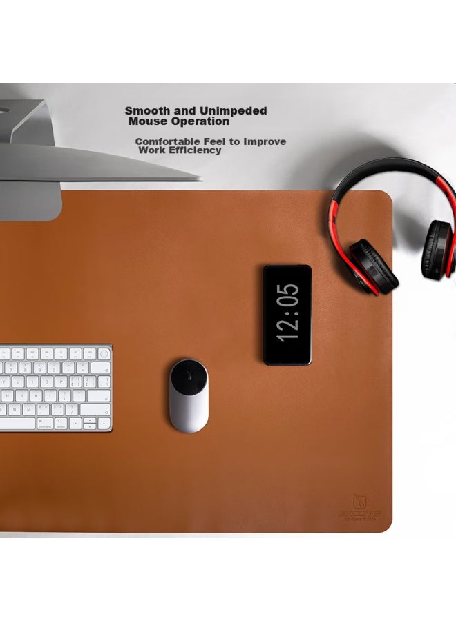 Exco 1.2-meter Extra Large Waterproof Mouse Pad, Computer Office Keyboard Desk Mat, Pu Leather Non-slip Flocked Surface Study Writing Desk Mat, Tea Color 9210 - Image 4