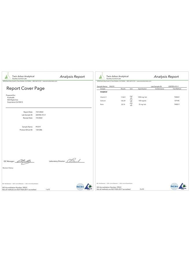 ProHealth Pro-C Complex™ (1000 mg, 120 Tablets) (Vitamin C with Bioflavonoids, Acerola, Rose Hips and Rutin) - Image 2