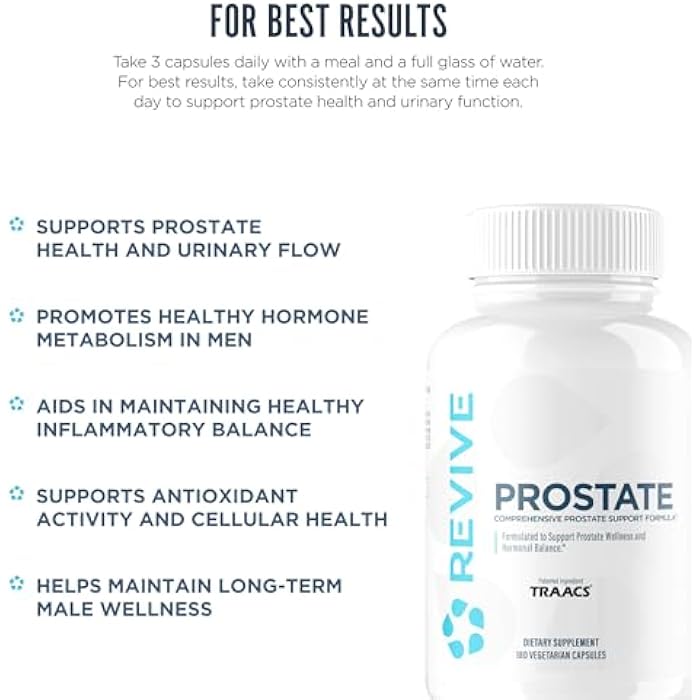 Revive MD Prostate Supplements for Men – Maintain Healthy Prostate-Specific Antigen (PSA) & Estrogen Levels and Urinary Flow – with Saw Palmetto & Beta Sitosterol for Prostate Health (60 Servings) - Image 5