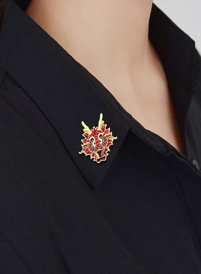 FUTIMELY Dragon Head Brooch Set for Women Men Cute Cartoon Animal Dragon Brooch Fashion Enamel Crafts Lapel Pins Creative Zodiac Badges Couple Jewelry Gift (dragon) - Image 4