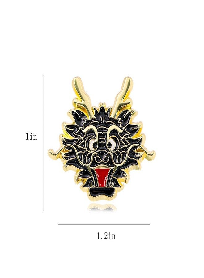 FUTIMELY Dragon Head Brooch Set for Women Men Cute Cartoon Animal Dragon Brooch Fashion Enamel Crafts Lapel Pins Creative Zodiac Badges Couple Jewelry Gift (dragon) - Image 3