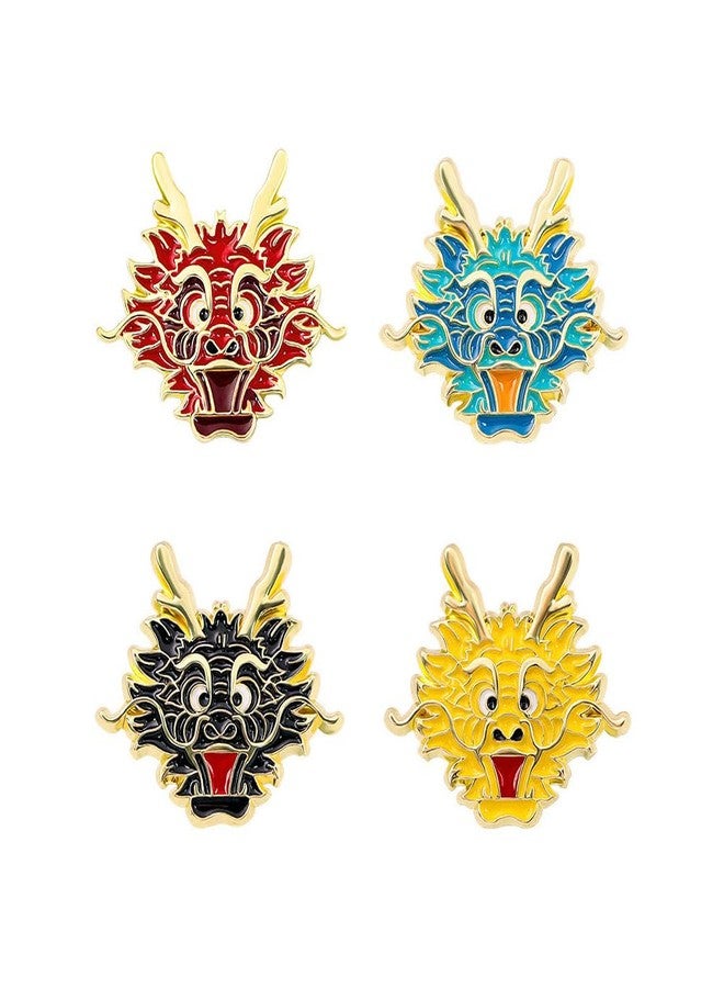 FUTIMELY Dragon Head Brooch Set for Women Men Cute Cartoon Animal Dragon Brooch Fashion Enamel Crafts Lapel Pins Creative Zodiac Badges Couple Jewelry Gift (dragon) - Image 1