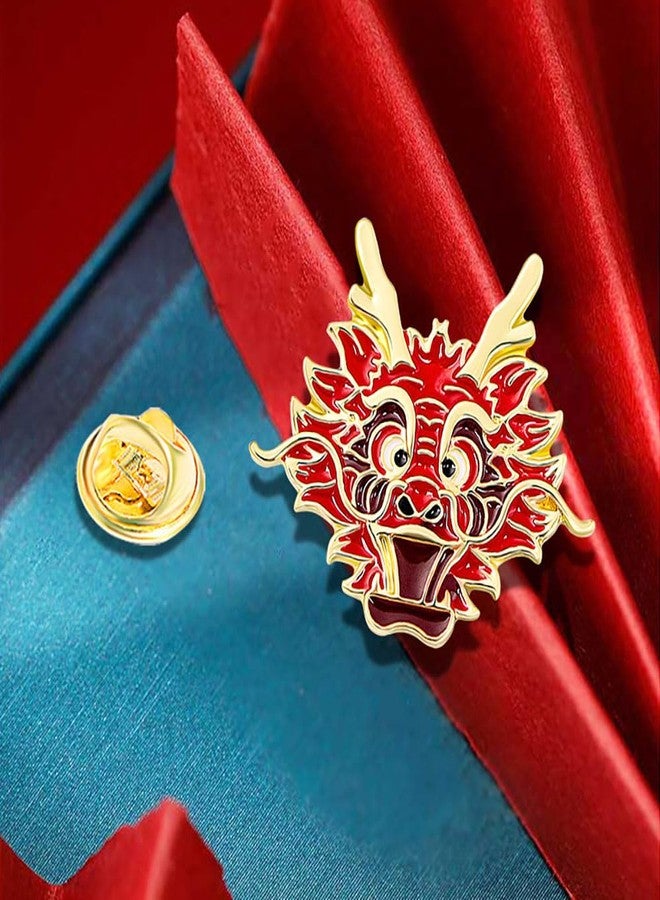 FUTIMELY Dragon Head Brooch Set for Women Men Cute Cartoon Animal Dragon Brooch Fashion Enamel Crafts Lapel Pins Creative Zodiac Badges Couple Jewelry Gift (dragon) - Image 2