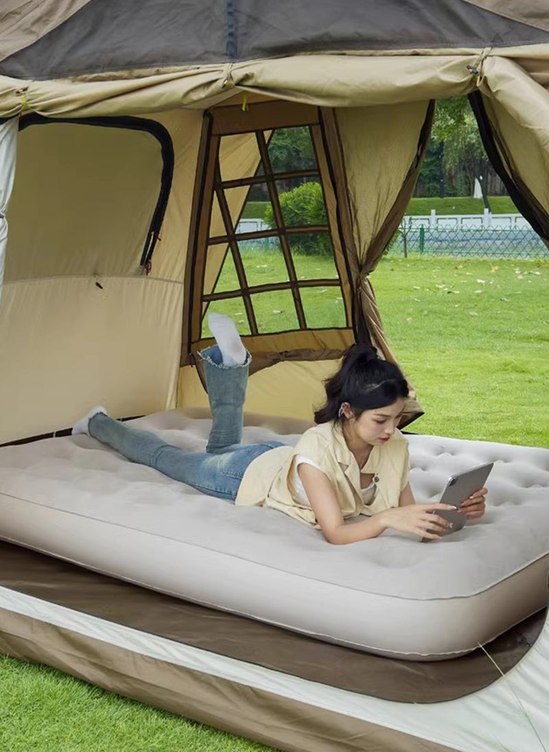 شاربدو سرير هوائي مزدوج قابل للنفخ للتخييم، سرير قابل للنفخ مع غطاء علوي قابل للنفخ للتخييم/الخارجية/السفر 190*100*40 سم - Image 3