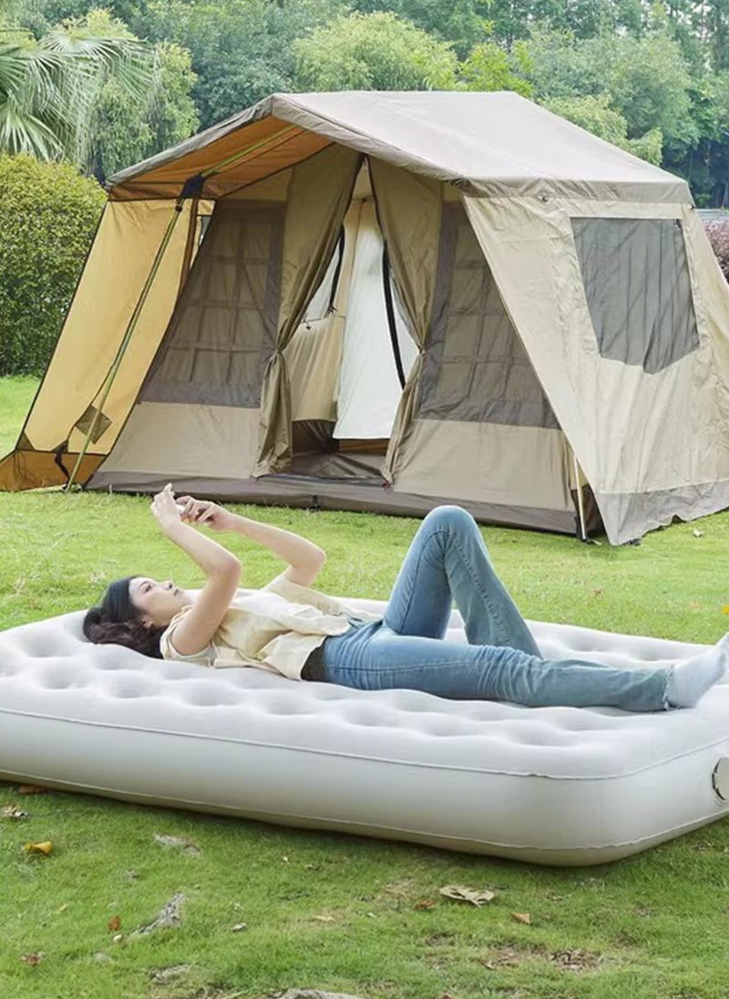 شاربدو سرير هوائي مزدوج قابل للنفخ للتخييم، سرير قابل للنفخ مع غطاء علوي قابل للنفخ للتخييم/الخارجية/السفر 190*100*40 سم - Image 4