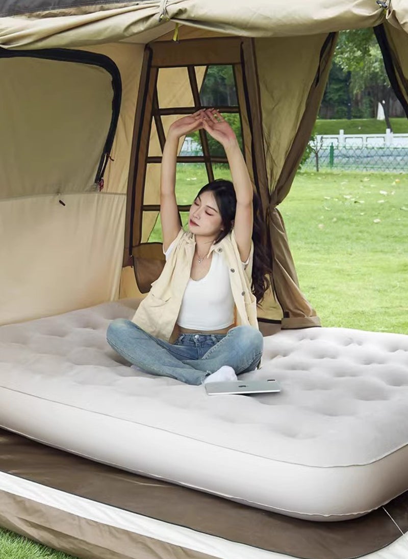 شاربدو سرير هوائي مزدوج قابل للنفخ للتخييم، سرير قابل للنفخ مع غطاء علوي قابل للنفخ للتخييم/الخارجية/السفر 190*100*40 سم - Image 2