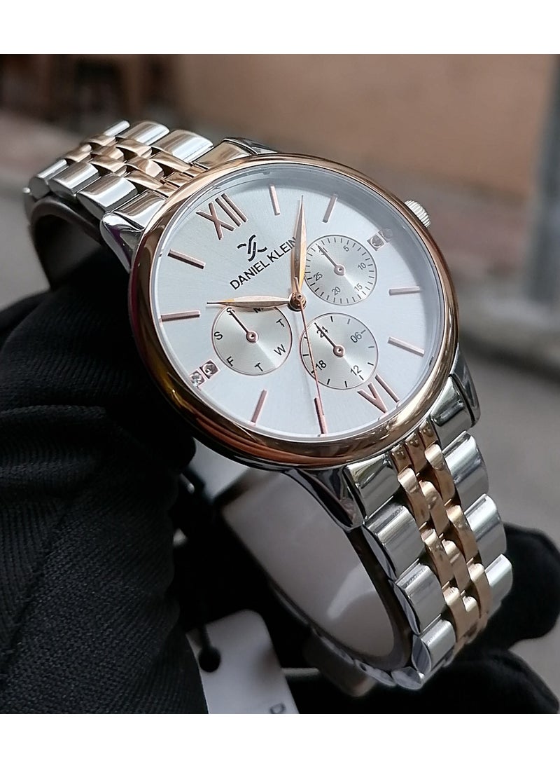 DANIEL KLEIN Silver Rose Steel Strap Women's Wristwatch Waterproof  - Image 3