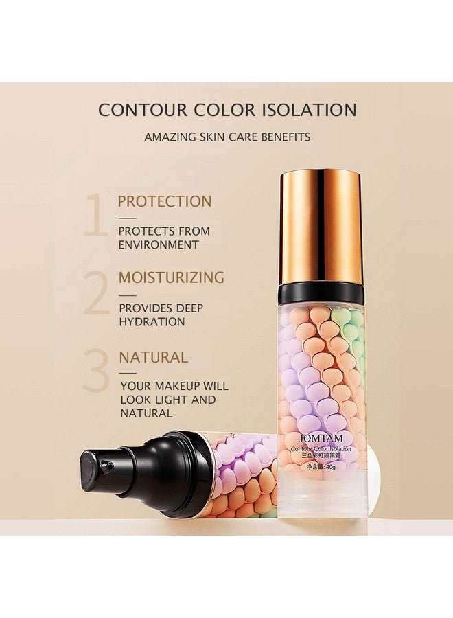 JOMTAM Contour Multicolor Pink Green Purple Isolation Waterproof Natural Makeup Protection Hydration Oil Balance Moisturizing 40G - Image 3