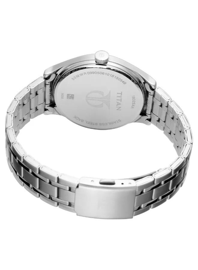 TITAN Men's Analog Round Shape Metal Wrist Watch - 1802SM01 - 48 Mm - Image 4