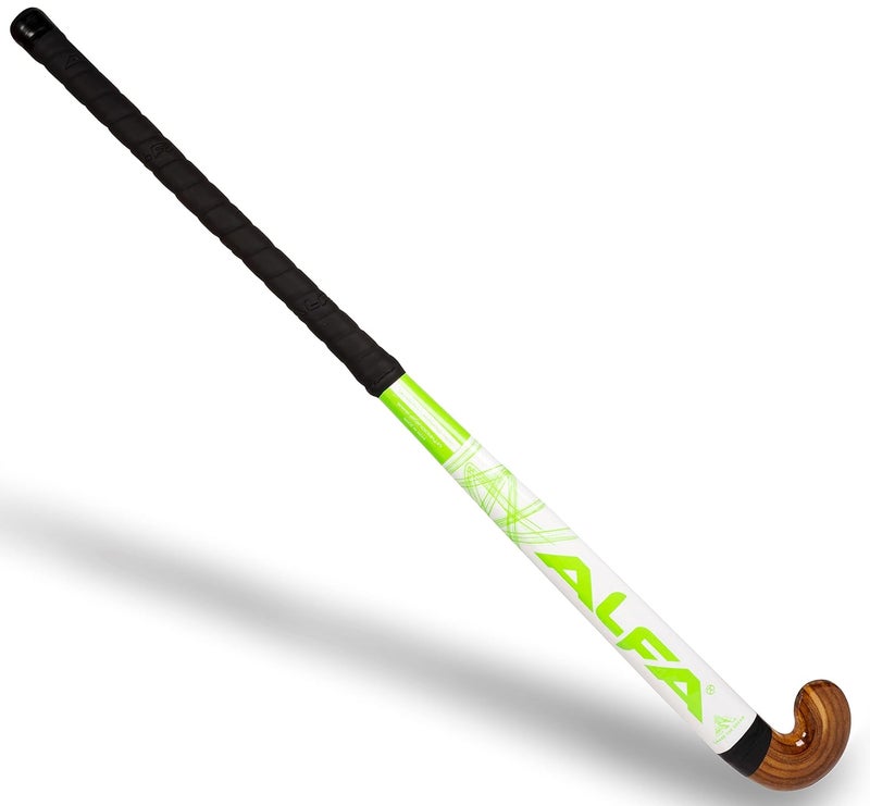 ALFA Magnum Wooden Hockey Stick with Sticker Finish (37, White/Green) - Image 3