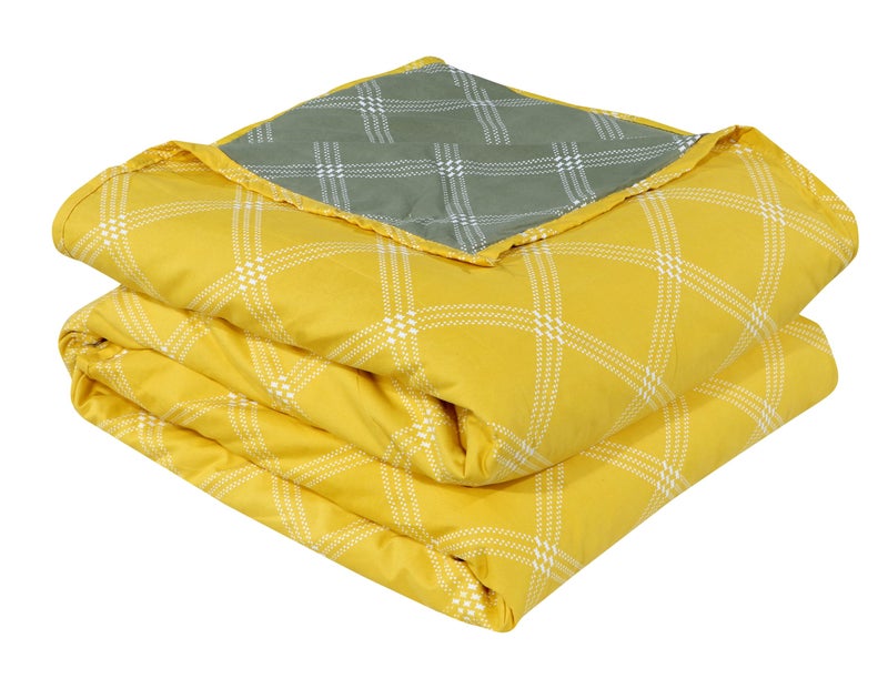RD TREND® Glace Cotton Reversible Dohar for Single Bed (60x90 Inch) | Soft AC Blanket for Summer & Winter | Lightweight Comforter for All Seasons |Yellow & Green - Image 5