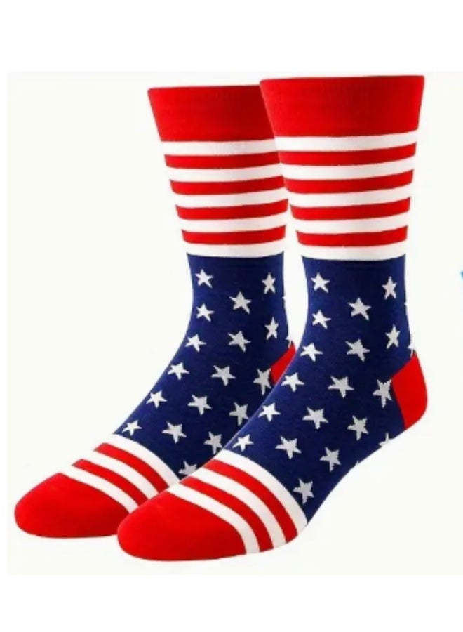 ٤ أزواج من الجوارب بطول الكاحل بتصميم العلم الأمريكي للجنسين – قابلة للتهوية ومريحة للاستخدام طوال المواسم - Image 5