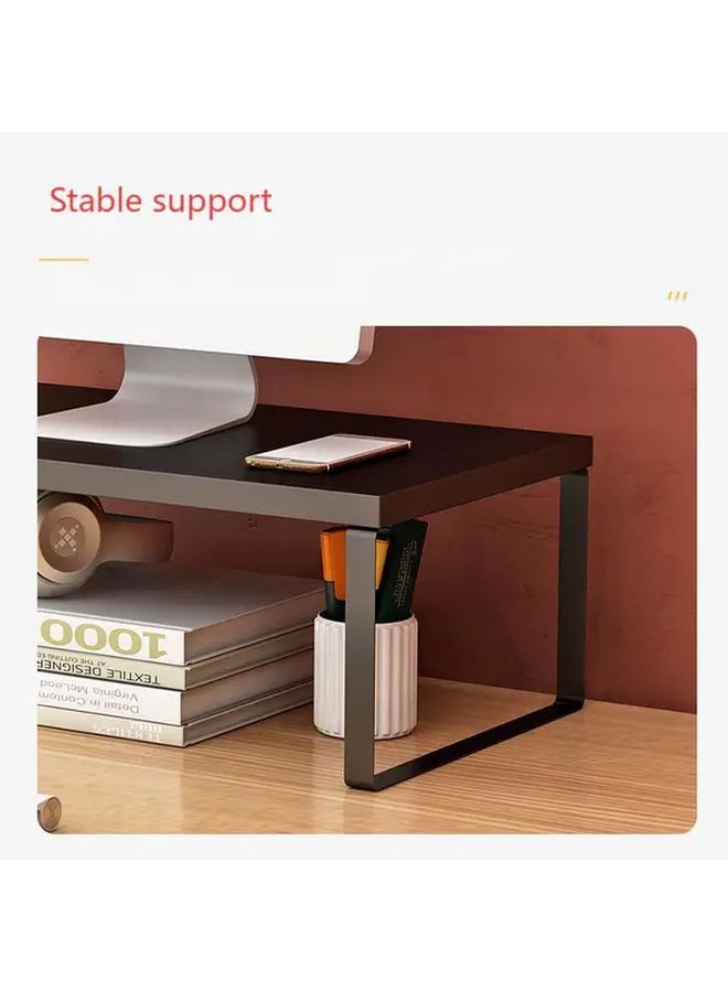Black Monitor Stand 19 69X7 87X6 5 Inch Desktop Storage Rack For Home Office - Image 2