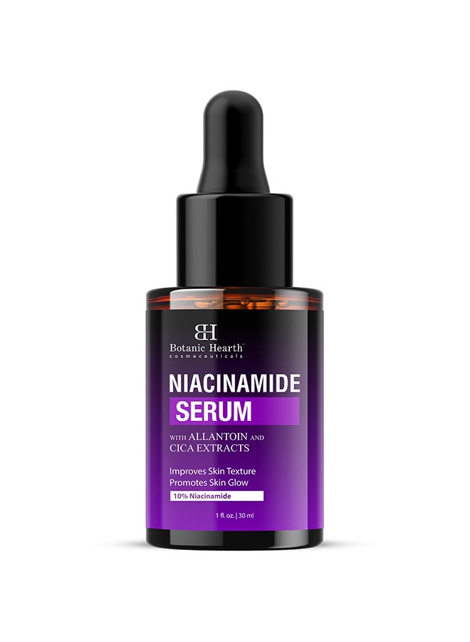 Botanic Hearth 10% Niacinamide Face Serum with Allantoin, Zinc PCA, Cica & Hyaluronic Acid | Minimize Pores, Correct Dark Spots, Even Skin Tone | All Skin Types | For Women & Men | 1 fl oz - Image 1