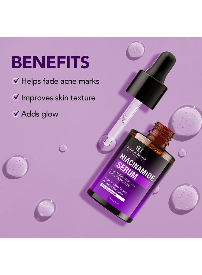 Botanic Hearth 10% Niacinamide Face Serum with Allantoin, Zinc PCA, Cica & Hyaluronic Acid | Minimize Pores, Correct Dark Spots, Even Skin Tone | All Skin Types | For Women & Men | 1 fl oz - Image 4