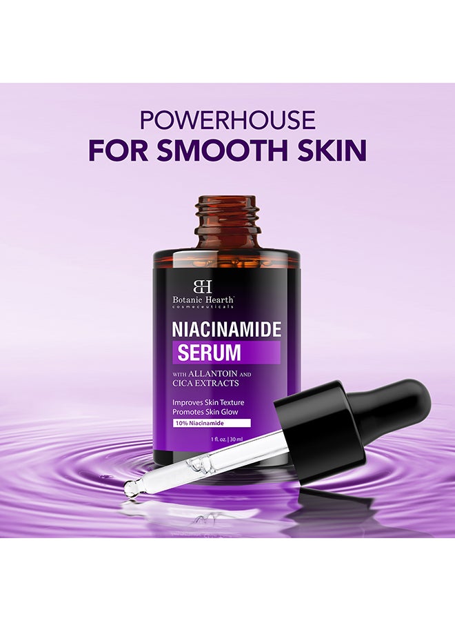 Botanic Hearth 10% Niacinamide Face Serum with Allantoin, Zinc PCA, Cica & Hyaluronic Acid | Minimize Pores, Correct Dark Spots, Even Skin Tone | All Skin Types | For Women & Men | 1 fl oz - Image 3