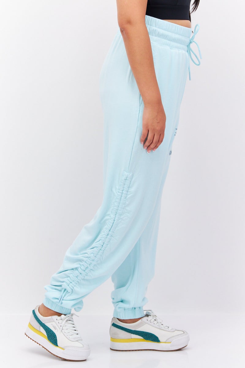 TRIBE OF 6 Women Regular Fit Brand Logo Sweatpants, Turquoise - Image 2