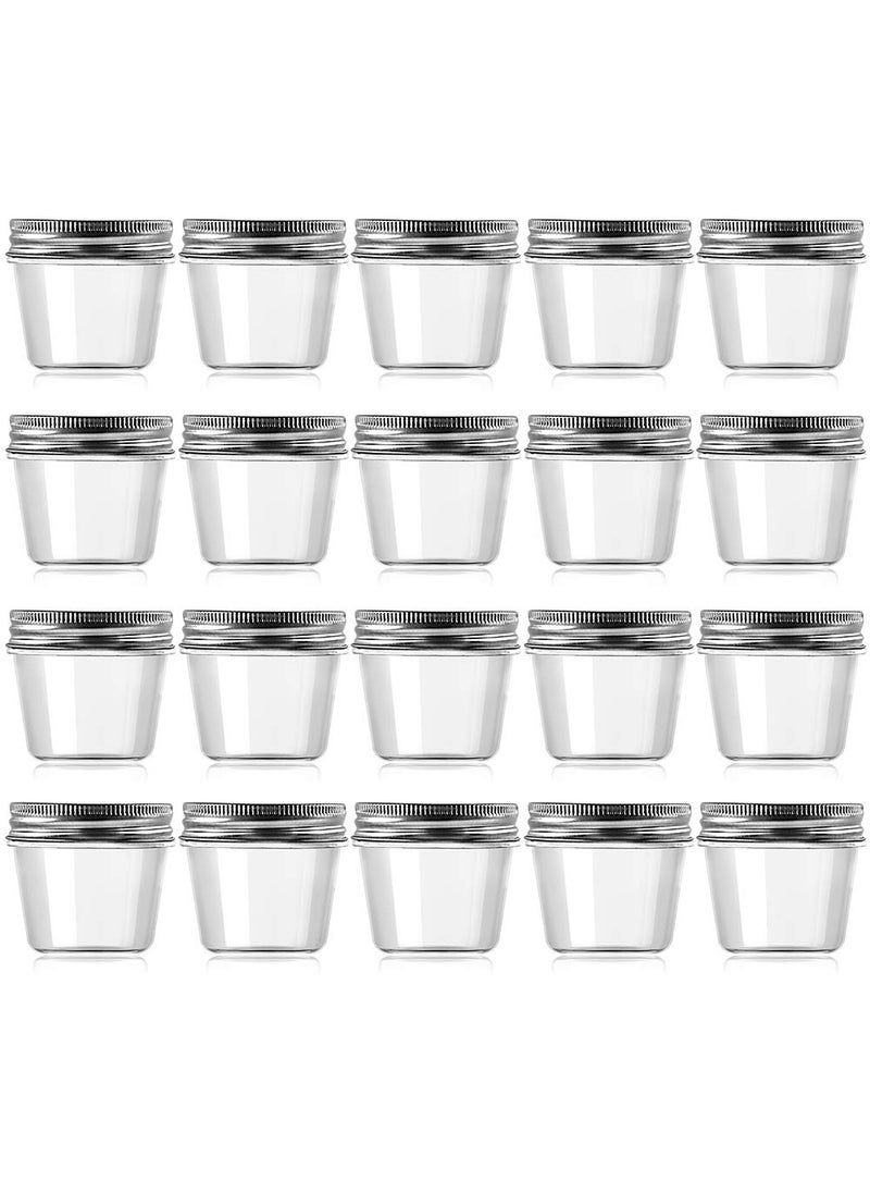 Novelinks novelinks 4 Ounce Clear Plastic Jars Containers With Screw On Lids  Refillable Round Empty Plastic Slime Storage Containers for Kitchen  Household Storage  BPA Free 20 Pack 