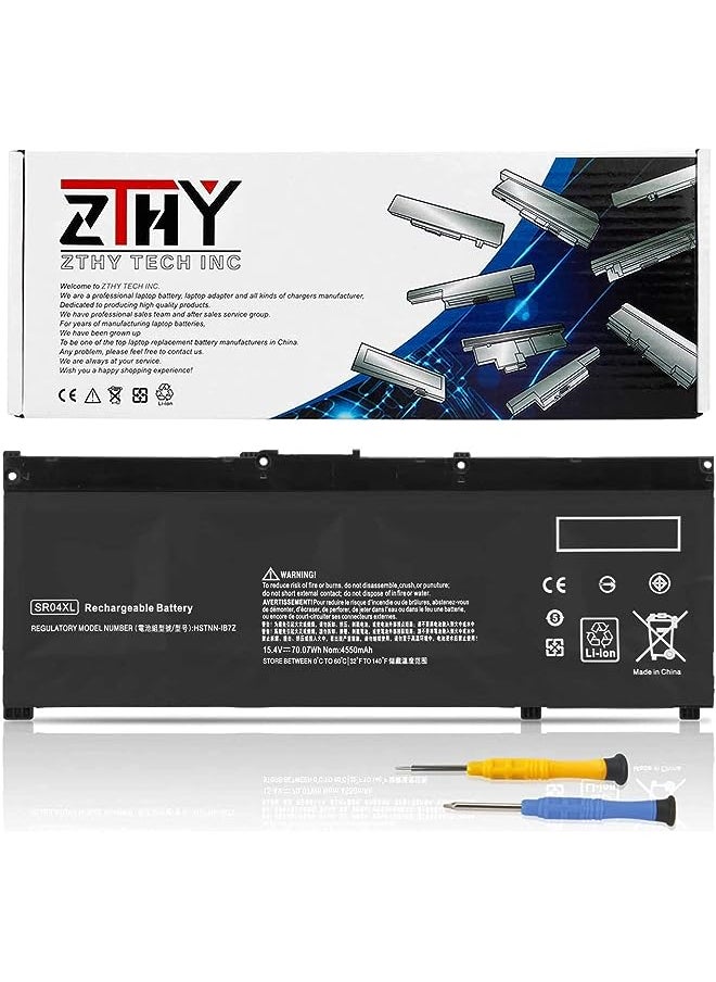 ZTHY بطارية بديلة للكمبيوتر المحمول Sr04Xl لأجهزة HP Pavilion Power 15-Cx0Xxx 15-Cb000 15-Cb000 Omen 15-Ce000 15-Ce015Dx 15-Dc0000 Series 917678-1B1 917678-2B1 917724-855 Hstnn-Db7W Hstnn-Ib7Z Tpn-Q193  - Image 1
