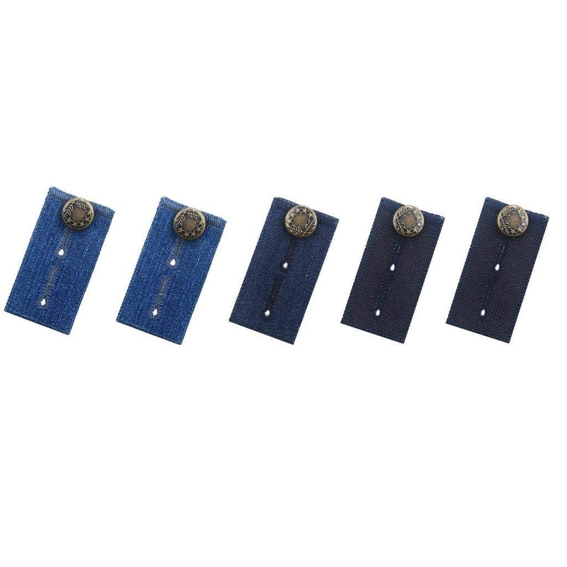 Johnson Smith Waistband Extenders by Johnson & Smith | Button Extender for Pants | Denim Material | Pack of 5 Shades | Premium Metal Buttons | 2 Button Holes | Button Extender for Jeans - Image 2